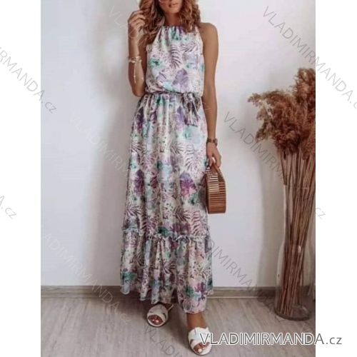 Šaty bez rukávov letné dlhé dámske (S / M ONE SIZE) TALIANSKÁ MÓDA IMM21509