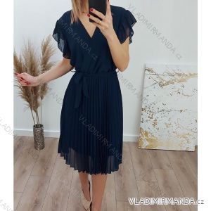 Šaty elegantní šifonové krátký rukáv dámské (S/M ONE SIZE) ITALSKÁ MÓDA IMWP21106
