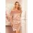 139-9 Sports dress with short sleeves - velor - dirty pink