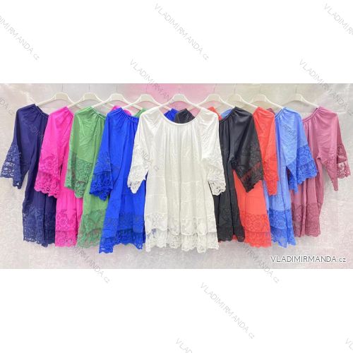 Šaty dlouhý rukáv dámské nadrozměrné (3XL/4XL ONE SIZE) ITALSKÁ MÓDA IMWQ21034