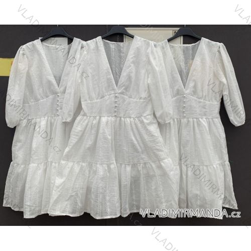 Šaty elegantné čipkované dlhý rukáv dámske (S / M ONE SIZE) TALIANSKÁ MÓDA IMWD212289