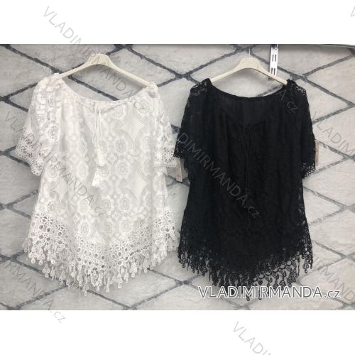 Tunika čipkovaná krátky rukáv dámska (S / M ONE SIZE) TALIANSKÁ MÓDA IMWD212309