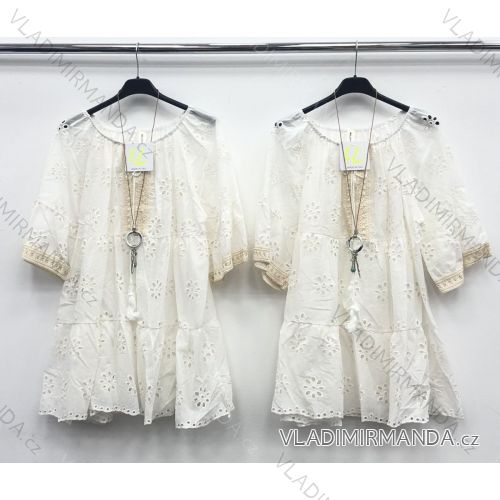 Šaty krajkové dlouhý rukáv s přívěskem dámské (S/M ONE SIZE) ITALSKÁ MÓDA IMWD212323