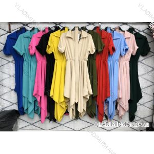 Šaty elegantné košeľové krátky rukáv dámske (S / M ONE SIZE) TALIANSKÁ MÓDA IMWD212343