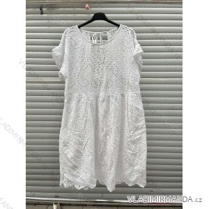 Šaty čipkované bavlnené krátky rukáv dámske (S / M ONE SIZE) TALIANSKÁ MÓDA IMWD212350