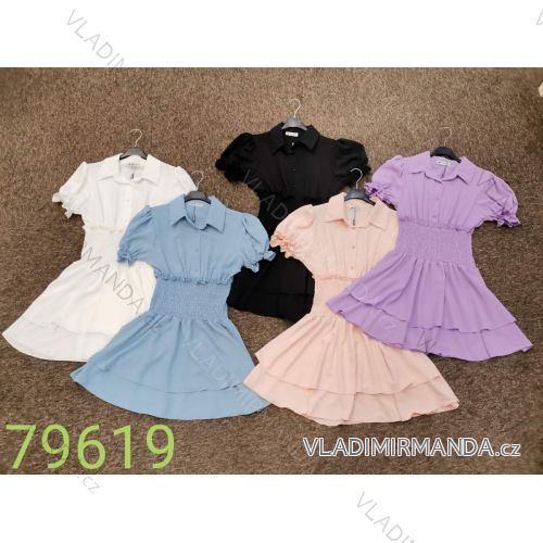Šaty košeľové krátky rukáv dámske (S / M ONE SIZE) TALIANSKÁ MÓDA IM92179619