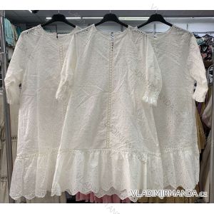 Šaty čipkované bavlnené dlhý rukáv dámske (S / M ONE SIZE) TALIANSKÁ MÓDA IMWD212424