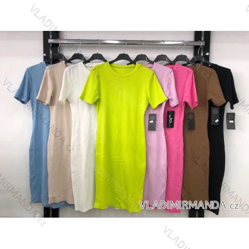 Šaty voľnočasové krátky rukáv dámske (S / M ONE SIZE) TALIANSKÁ MÓDA IM921156