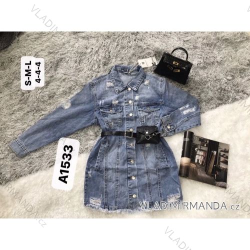 Šaty riflové dlhý rukáv dámske (SL) M.SARA MRS21A1533