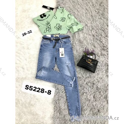 Rifle jeans dlhé dámske (26-32) M.SARA MRS21S5228-8