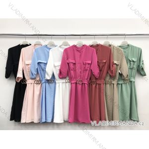 Šaty elegantné košeľové dlhý rukáv dámske (S / M ONE SIZE) TALIANSKÁ MÓDA IMWD212482