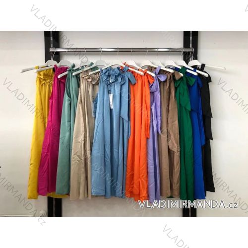 Šaty letné saténové bez rukávov dámske (S / M ONE SIZE) TALIANSKÁ MÓDA IMR21282