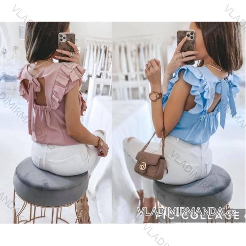 Tričko elegantní bez rukávů dámské (S/M ONE SIZE) ITALSKÁ MÓDA IMWL21090