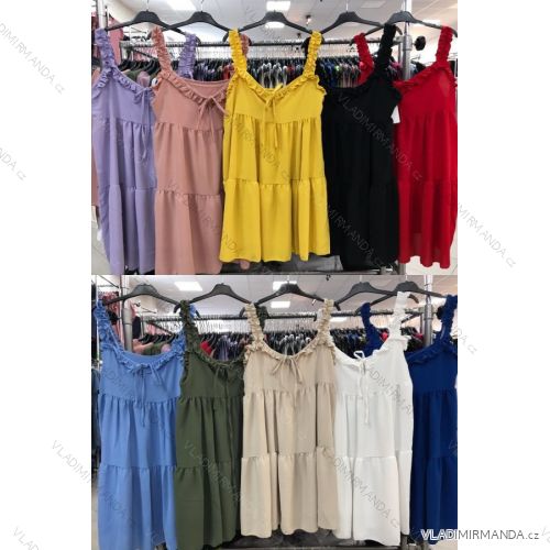 Šaty letné na ramienka dámske (S / M ONE SIZE) TALIANSKÁ MÓDA IMWD212584