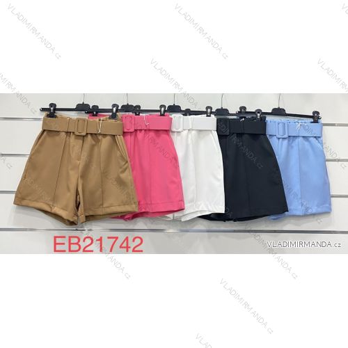 Kraťasy šortky elegantný s pásikom dámske (S / M ONE SIZE) TALIANSKÁ MÓDA IMWK21357