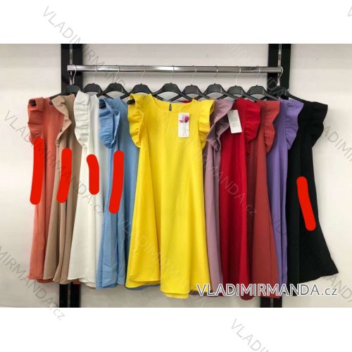 Šaty letné krátky rukáv dámske (S / M ONE SIZE) TALIANSKÁ MÓDA IMR21319