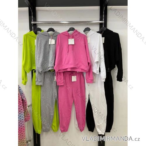 Súprava tepláková mikina a tepláky dámska (S / M ONE SIZE) TALIANSKÁ MÓDA IMR21361