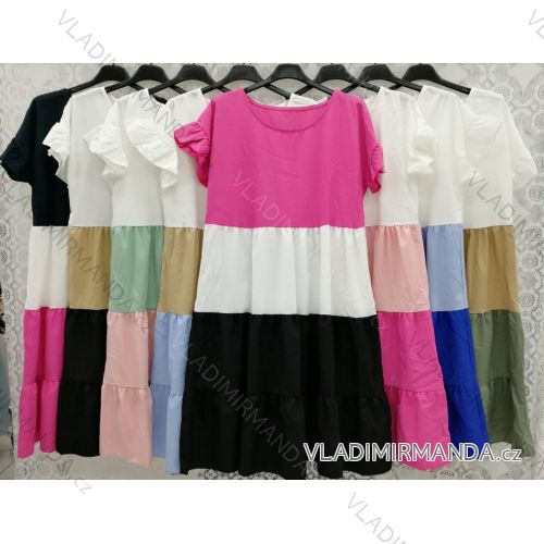 Šaty letné krátky rukáv dámske (S / M ONE SIZE) TALIANSKÁ MÓDA IMWD212602