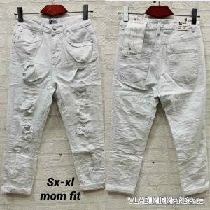 Nohavice riflové jeans 3/4 krátke trhané dámske (XS-XL) M.SARA MRS213711