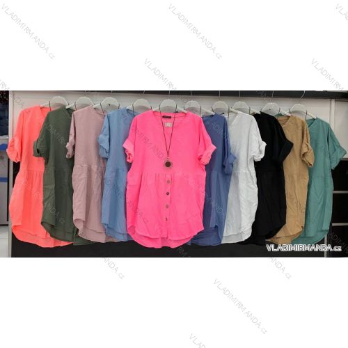 Tunika predĺžená krátky rukáv dámska (S / M ONE SIZE) TALIANSKÁ MÓDA IMWD212662