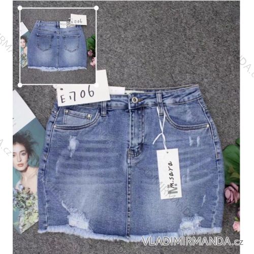 Sukňa riflová krátka s vreckami dámska (XS-XL) M.SARA MRS21G3MRS21E1706686