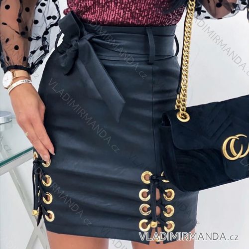 Sukňa krátka koženková dámska (S / M ONE SIZE) TALIANSKÁ MÓDA IMWK21EB21882