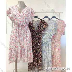 Šaty letné šifónové krátky rukáv dámske (S / M ONE SIZE) TALIANSKÁ MÓDA IMWP21153