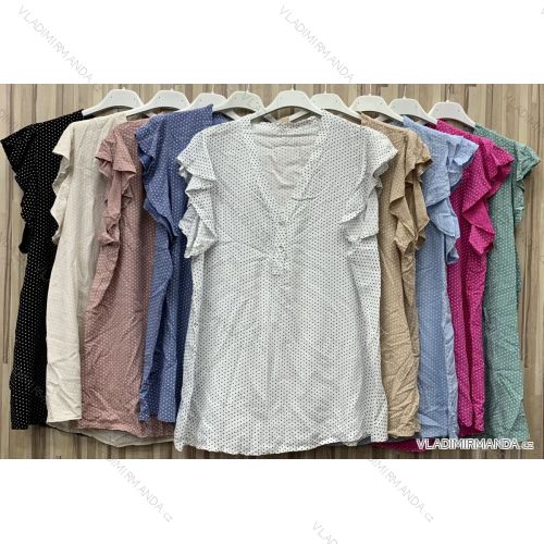 Košeľa / Blúzka krátky rukáv dámska (S / M / L ONE SIZE) TALIANSKÁ MÓDA IMWP21162