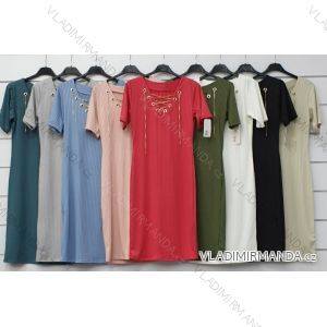 Šaty letné krátky rukáv dámske (S / M ONE SIZE) TALIANSKÁ MÓDA IMWA21224