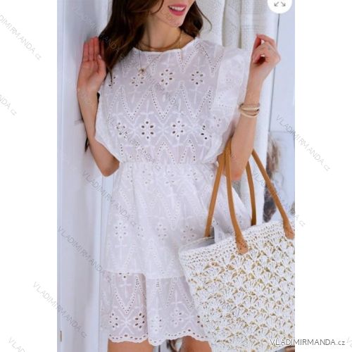 Šaty krajkové bavlnené bez rukávov dámske (S / M ONE SIZE) TALIANSKÁ MÓDA IMWA21225