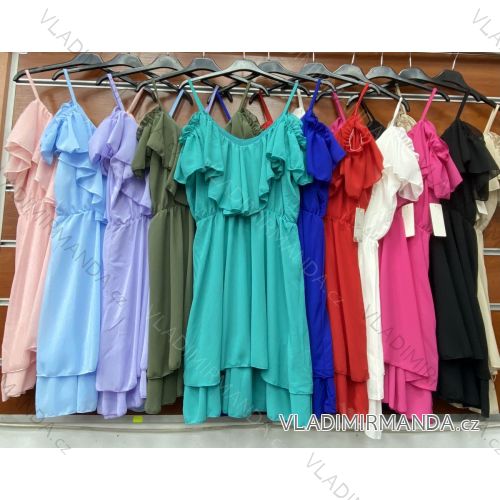 Šaty letné na ramienkach dámske (S / M ONE SIZE) TALIANSKÁ MÓDA IMWB21055