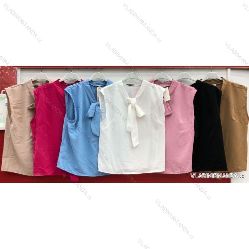 Tričko / Blúzka elegantný bez rukávov dámske (S / M ONE SIZE) TALIANSKÁ MÓDA IMWG21108