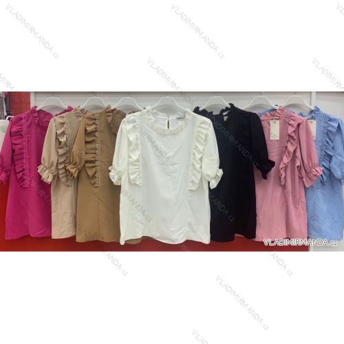 Tričko / Blúzka elegantné krátky rukáv dámske (S / M ONE SIZE) TALIANSKÁ MÓDA IMWG21110 / 02