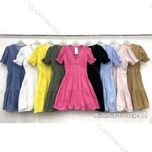 Šaty čipkované bavlnené krátky rukáv dámske (S / M ONE SIZE) TALIANSKÁ MÓDA IMWD212931
