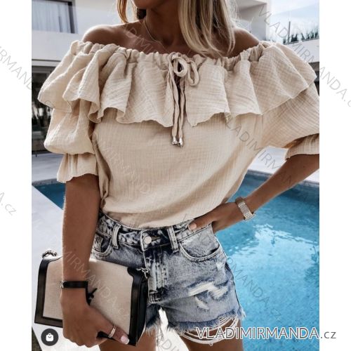 Blúzka carmen krátky rukáv dámska (S / M ONE SIZE) TALIANSKÁ MÓDA IMWD212975