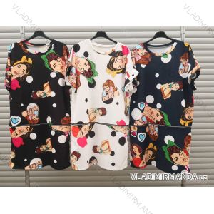 Šaty oversize krátky rukáv dámske (S / M / L ONE SIZE) TALIANSKÁ MÓDA IMWY21584