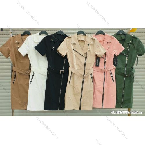 Šaty na zips jarnej krátky rukáv dámske (S-XL) TALIANSKA MODA IMWD213055