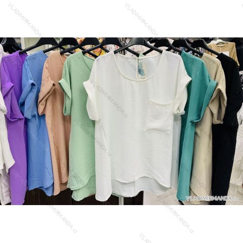 Tričko s kapsičkou krátky rukáv dámske (S / M ONE SIZE) TALIANSKÁ MÓDA IMWD213121