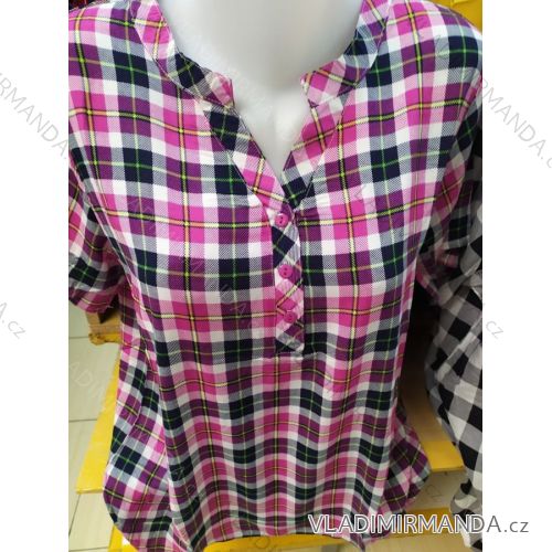 Tunika košeľová krátky rukáv dámska nadrozmerná (L-3XL) ERBOSSI PME21001