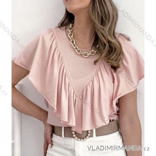Blúzka krátky rukáv dámska (S / M ONE SIZE) TALIANSKÁ MÓDA IMWD213179