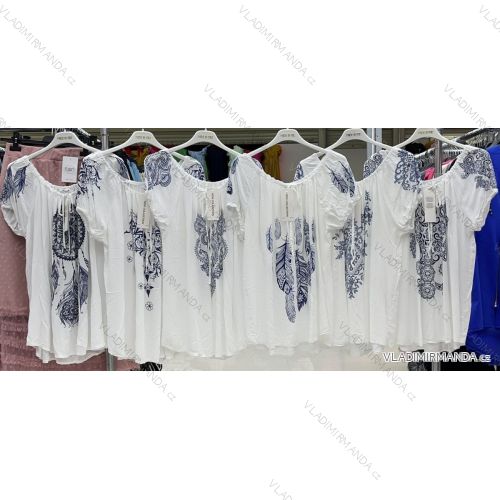 Tunika carmen cez ramená krátky rukáv dámska (S / M ONE SIZE) TALIANSKÁ MÓDA IMWD213346