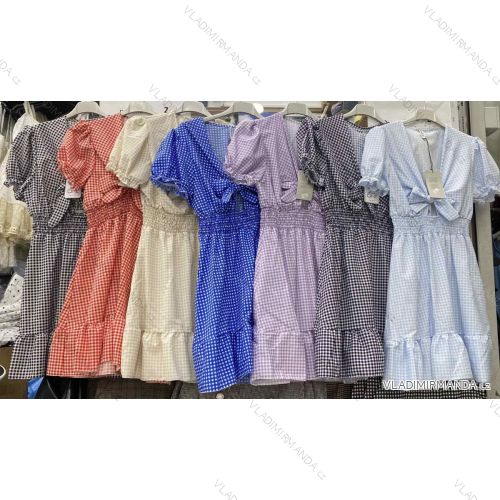 Šaty letné krátky rukáv dámske (S / M ONE SIZE) TALIANSKÁ MÓDA IMWD213366