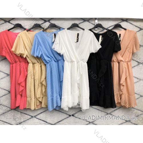 Šaty letné krátky rukáv dámske (S / M ONE SIZE) TALIANSKÁ MÓDA IMWD213391