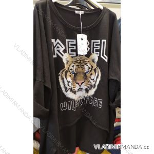 Tunika oversize bavlnená dlhý rukáv dámska (S / M / L ONE SIZE) TALIANSKÁ MÓDA IM521REBEL