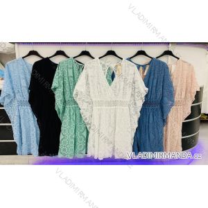Šaty čipkované bavlnené krátky rukáv dámske (S / M ONE SIZE) TALIANSKÁ MÓDA IMWD213322