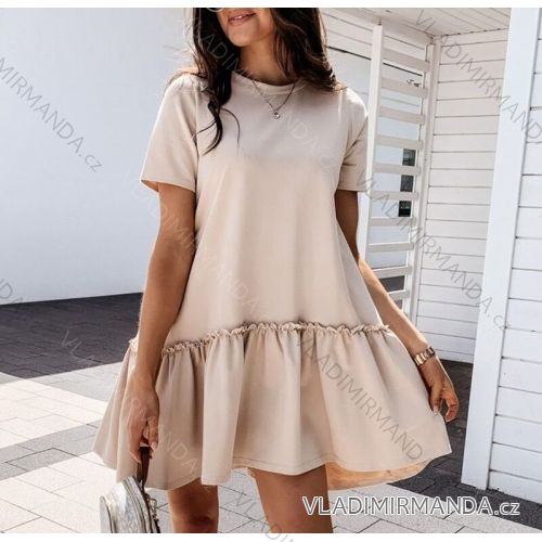 Šaty elegantné krátky rukáv dámske (S / M ONE SIZE) TALIANSKÁ MÓDA IMWK21412