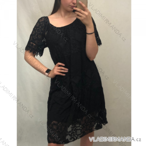 Šaty krajkové carnen krátký rukáv dámské (M/XL ONE SIZE) ITALSKÁ MÓDA IMD22162