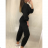 Súprava mikina dlhý rukáv a tepláky dámska (S / M ONE SIZE) TALIANSKÁ MÓDA IMWD21629/DR S / M one size čierna