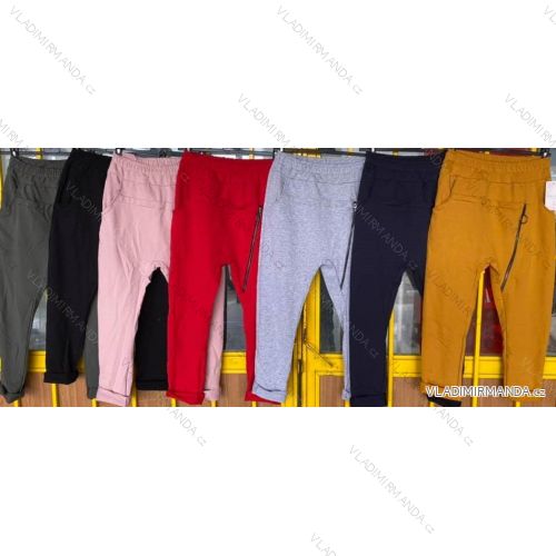Tepláky baggy na zips dlhé dámske (S / M / L ONE SIZE) TALIANSKÁ MÓDA IMD21413/DR