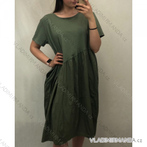 Šaty oversize krátky rukáv dámske (L / XL / 2XL) TALIANSKÁ MÓDA IMD211206